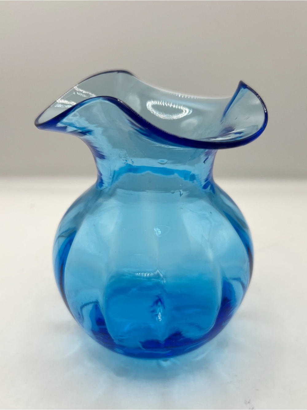 Vietri Hibiscus Glass Indigo Bud Vase